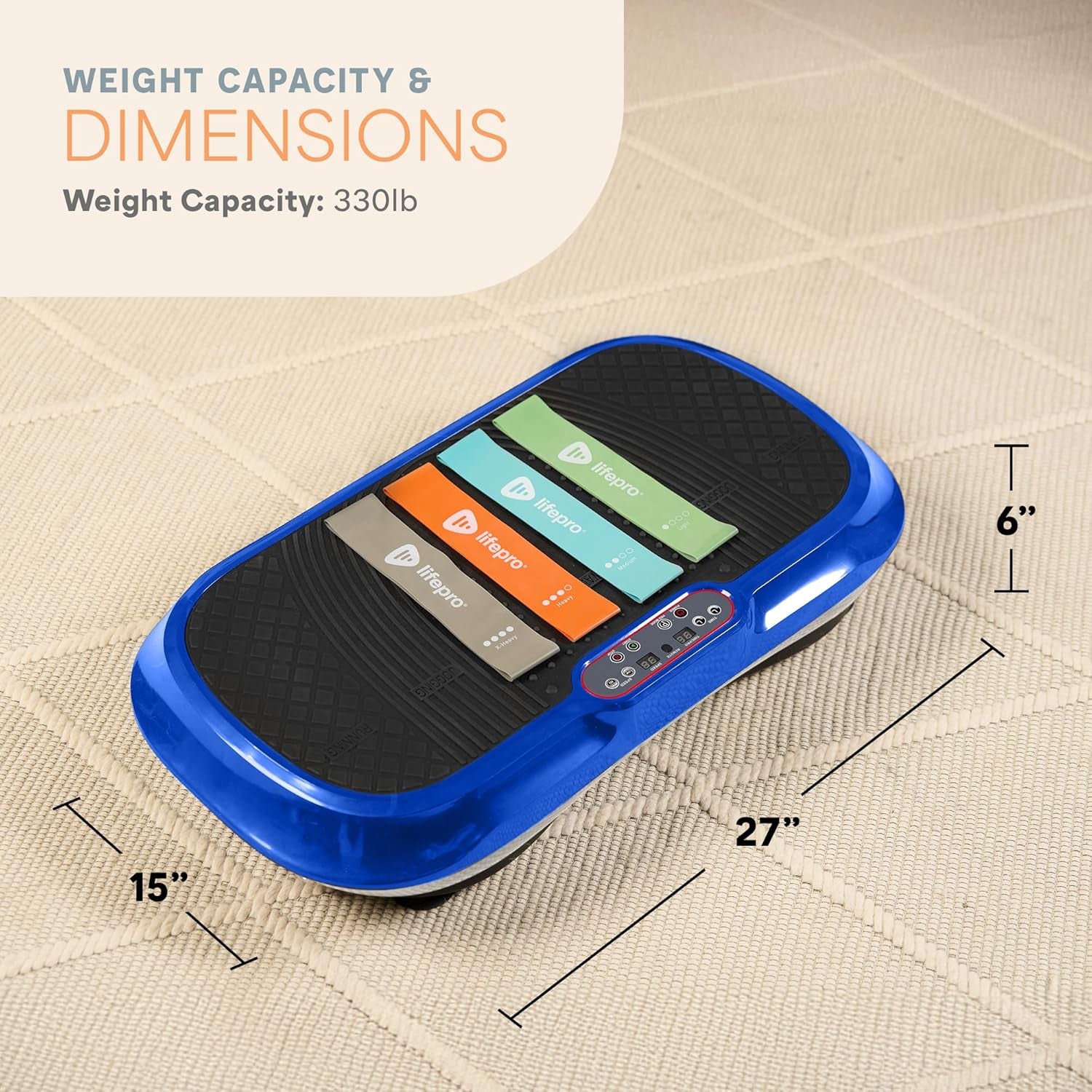 Vibration Plate Exercise Machine Silver- Whole Body Workout Vibration Fitness Platform W/ Loop Bands - Home Training Equipment - Remote, Balance Straps, Videos & Manual