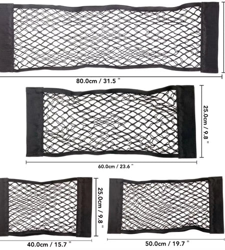 Car Back Rear Mesh Trunk Seat Elastic String Net Magic Sticker Universal Storage Bag Pocket Cage Auto Organizer Seat Back Bag
