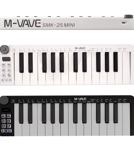 Smk-25Mini MIDI Keyboard Rechargeable 25-Key MIDI Control Keyboard Instrument Mini Portable USB Keyboard MIDI Controller