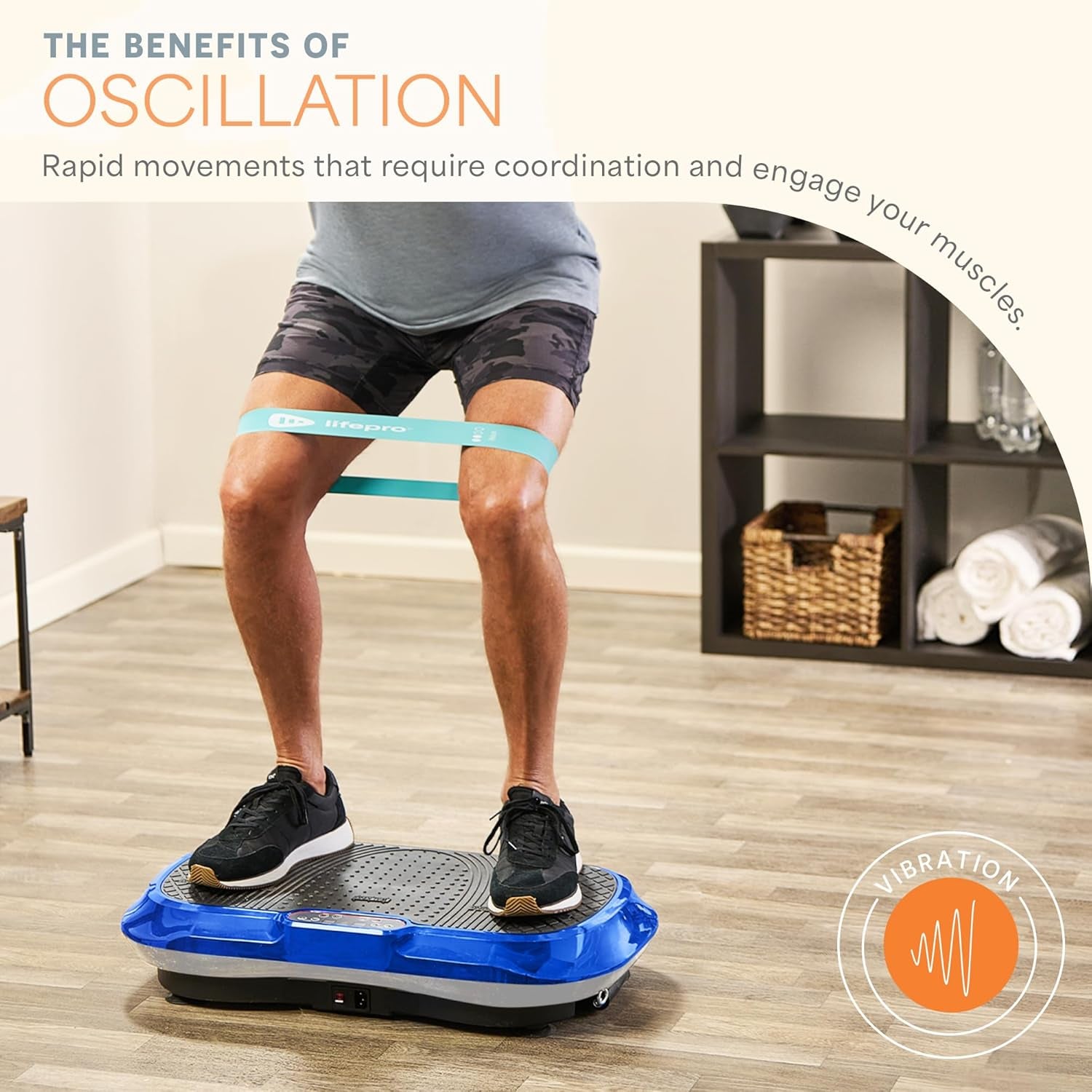 Vibration Plate Exercise Machine Silver- Whole Body Workout Vibration Fitness Platform W/ Loop Bands - Home Training Equipment - Remote, Balance Straps, Videos & Manual