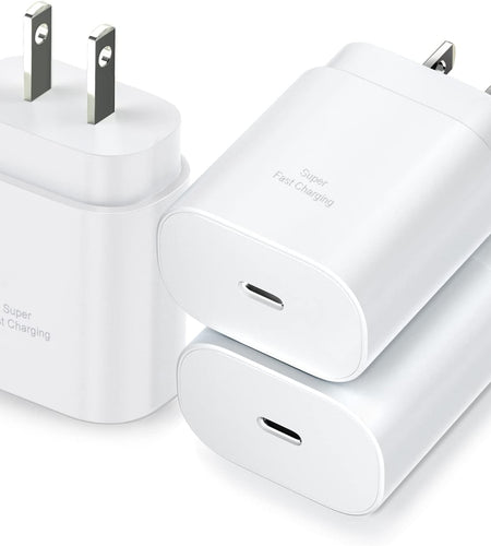 USB C Charger Block,  25W Super Fast Charger Type C Charging Block Compatible Iphone 15/14/13 Pro/12 Mini/11 Pro Max/Xs/Xr/Se/Ipad Pro, Samsung S23/S22 Ultra/S21 Plus/S20 FE-3 Pack White