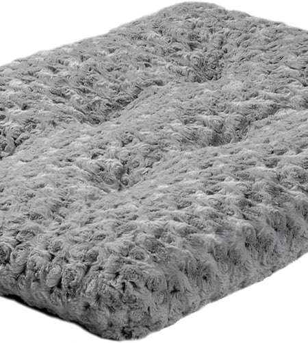 Deluxe Dog Beds Super Plush Dog & Cat Beds Ideal for Dog Crates Machine Wash & Dryer Friendly, 1-Year Warranty, Gray, 24-Inch