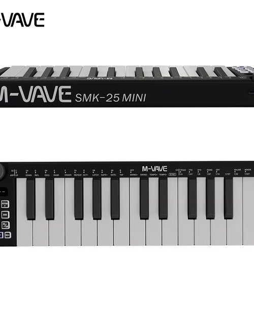 Load image into Gallery viewer, Smk-25Mini MIDI Keyboard Rechargeable 25-Key MIDI Control Keyboard Instrument Mini Portable USB Keyboard MIDI Controller
