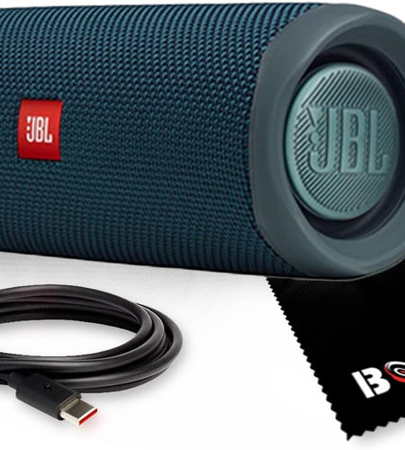FLIP 5 Portable Wireless Bluetooth Speaker IPX7 Waterproof On-The-Go Bundle with Authentic Boomph Hardshell Protective Case - Blue